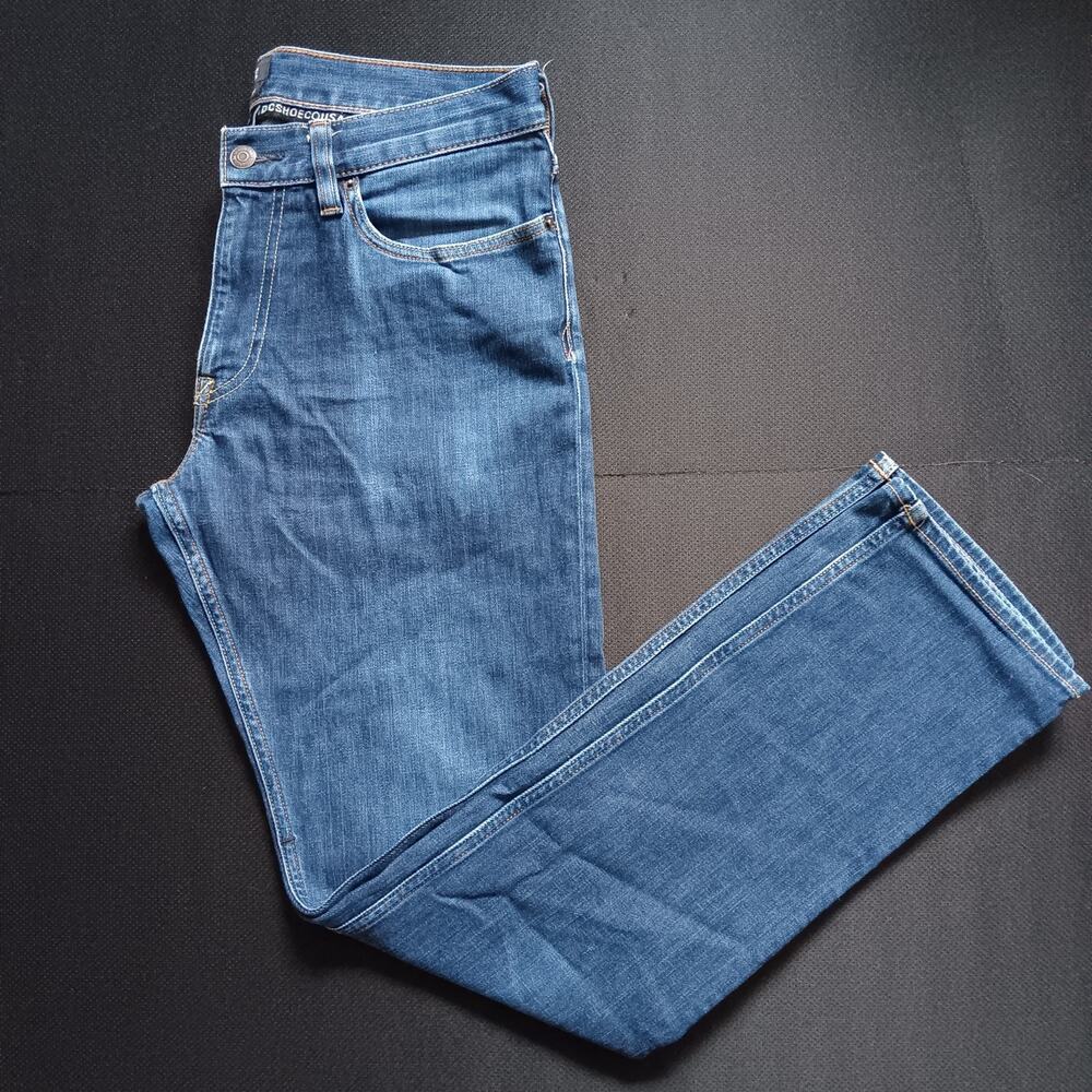 DC Shoes Jeans Mens 32 (Fits 32x30.5) Blue Worker Relaxed Fit Straight Leg Skate